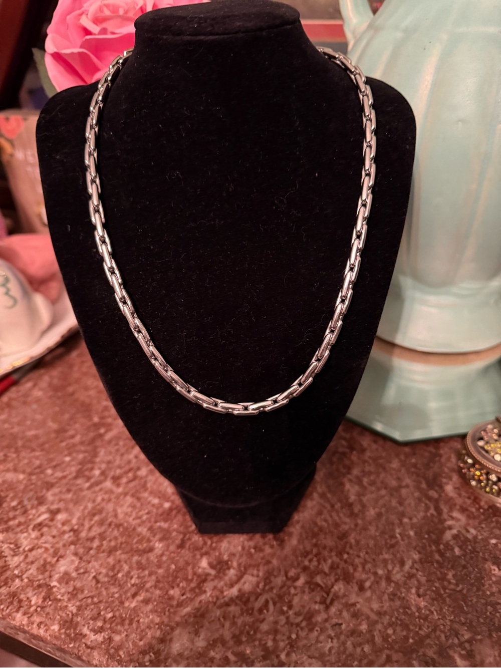Classic Silver Link Necklace for Women - Polished Chain